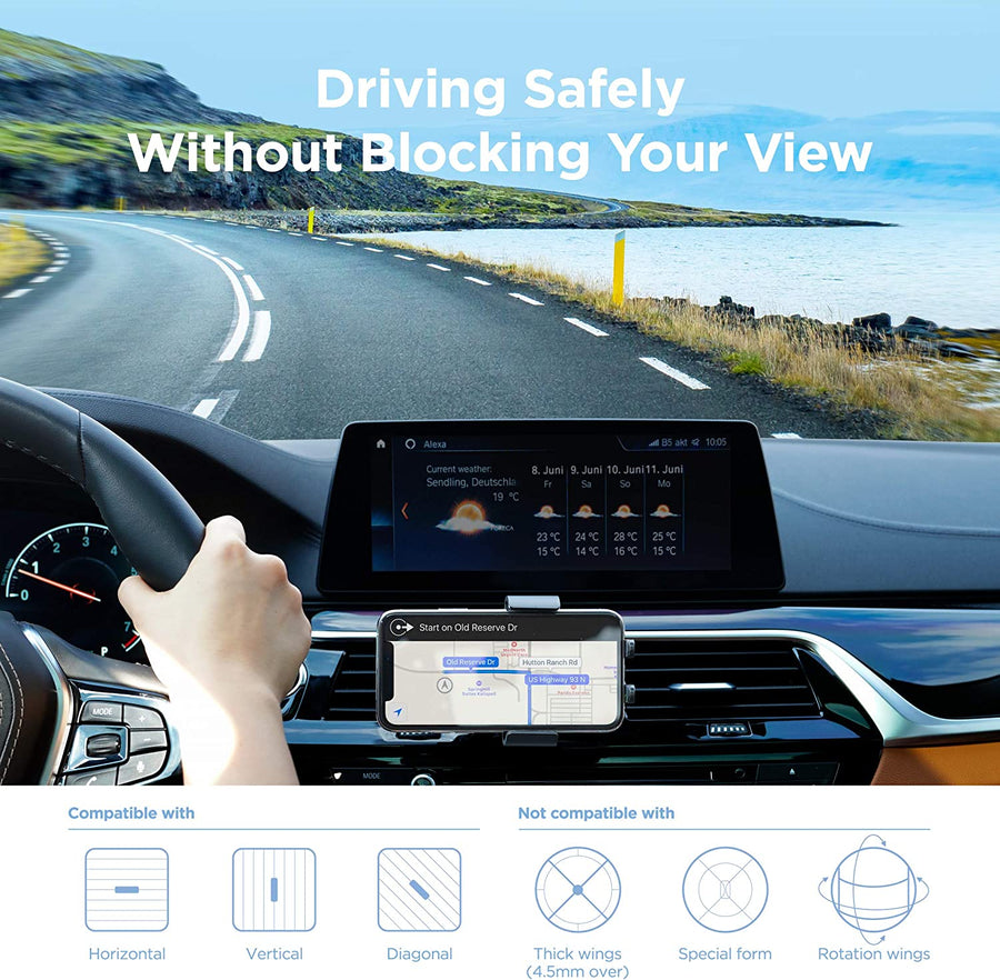 Car Head-up Display Auto Hud Phone Wireless Charging Holder Car Hd